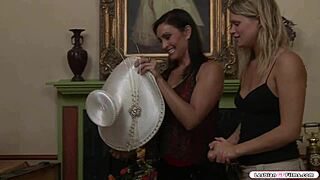 Hot milf gets a sensual treat from a young blonde girl