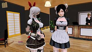 Exploring the harem hotel in anime episode 44