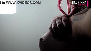 Brazilian Fitness Babe Shows Off Silicone Tits Riding