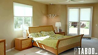 Ryan McLane enjoys blowjob from petite babysitter River Lynn in POV