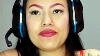 In a private chat, this brunette babe flashes and moans for her follower