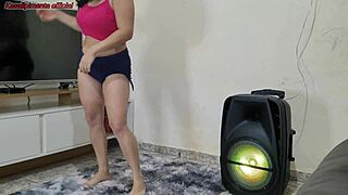 my stepdaughter dances seductively while i obsess over fucking her bareback