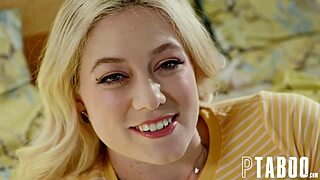 Ryan McLane enjoys blowjob from petite babysitter River Lynn in POV