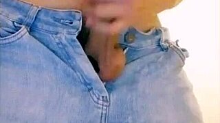 This gay guy masturbates his big cock on webcam