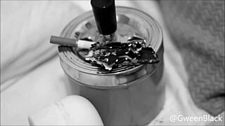 smoking on dollar bill greed fetish