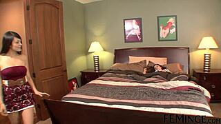 Watch this model with big boobs getting licked at the party!