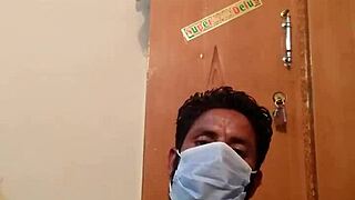 Hot Gay Masturbation in Wife's Silk Gown