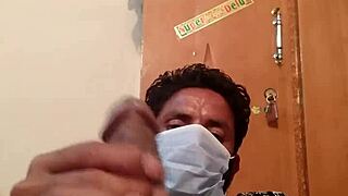 Hot Gay Masturbation in Wife's Silk Gown