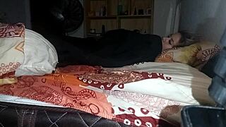 Hey, my young stepfather sneaks into bed to record us fucking missionary style