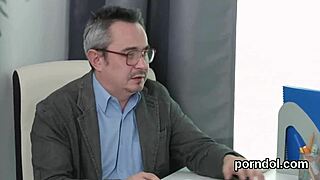 Wow, kissable babe teased and drilled hard by her aged mentor every way possible. What a wild ride!