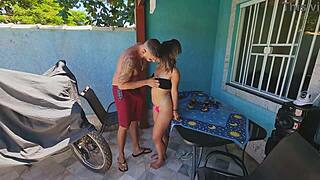 my stepson came over, but i was all alone at home today.