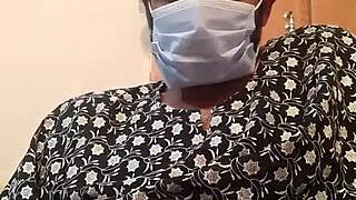 A amateur gay masturbates in his wife’s silk gown