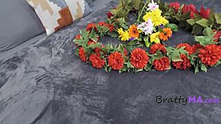 I know you came on the chocolates, stepson, she whispers during taboo blowjob fantasy with petite brunette.