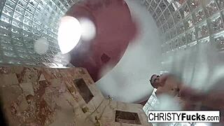 Christy and Dahlia enjoy a fun behind-the-scenes shower chat.