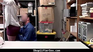 mall officer catches teen shoplifting and bends her over for hardcore fun 😈