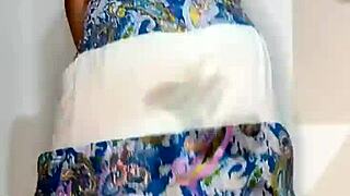 Colombian Bluee squirts on skirt and pisses in homemade young clip.