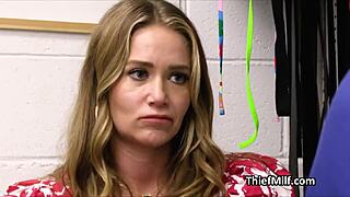 milf suspect moans ridin' the officer's dick in the offce