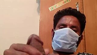 A amateur gay masturbates in his wife’s silk gown