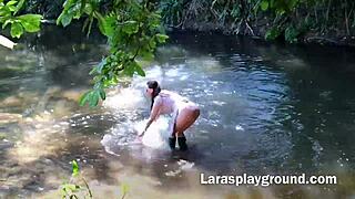 British Milf in Wilderness Nature Scene