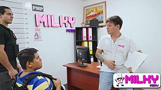 milky peru big ass redhead sucks cock at police station