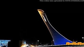 flashing skirts at olimpic park sochi 2014 with candid upskirt views