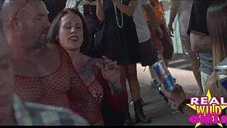 slutty street flashing at fantasy fest, oops I got caught!