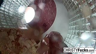 Christy and Dahlia enjoy a fun behind-the-scenes shower chat.