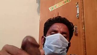 A amateur gay masturbates in his wife’s silk gown
