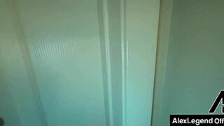 i fucked my landlord alex legend in stockings deepthroat lingerie for sex payment, sucking his cock