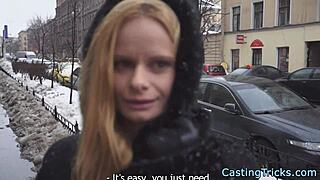 Casting newbie participates in interview and sex tape