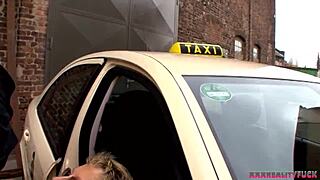 horny milf drives taxi, fucks stranger, eats cum