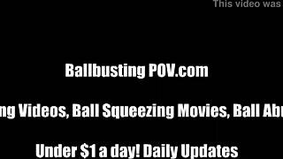 I will kick your balls in pointy high heels