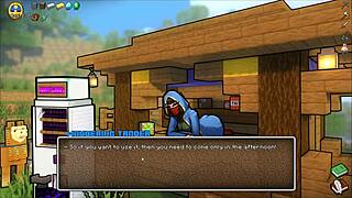 Merchant's Wild Encounter in Hornycraft: Dominated by Futanari's Big Cock