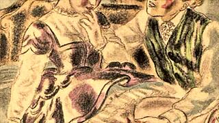 vintage erotic illustration from antique comic hentai