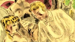 vintage erotic illustration from antique comic hentai