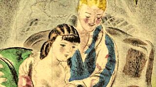 vintage erotic illustration from antique comic hentai