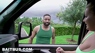 str8 hunk tricked into gay spreading with muscular bodybuilder in baitbus van