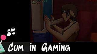 Futanari cock dominates in HornyCraft parody hentai game