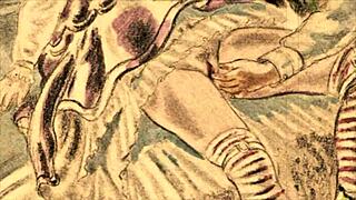 vintage erotic illustration from antique comic hentai