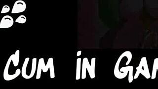 Rough hentai strap-on fuck