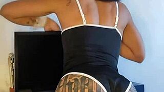 Oh, This Tattooed Brunette Bitch Rocks Solo Reality!