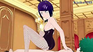 Mitsuki Bakugo and Kyoka Jiro have bunny girl sex with Izuku Midoriya.