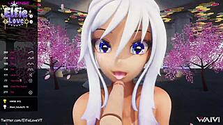 Elfie Love performs in a 3D VRChat POV scene