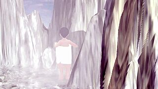 leo the anime girl tries a mixed bath in a secluded hot spring without a towel