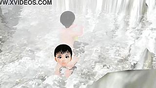 leo the anime girl tries a mixed bath in a secluded hot spring without a towel