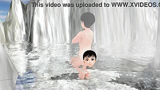 leo the anime girl tries a mixed bath in a secluded hot spring without a towel