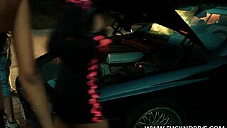 European teen takes a test drive in the car