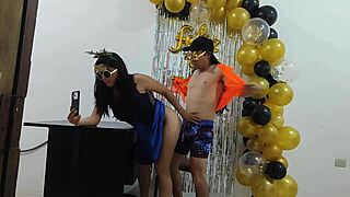 Milf Fucks Plumber In Doggy After New Year's Party