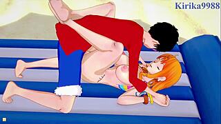nami and vivi fuck luffy