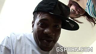 Sexy redhead Hayden Field moans loudly as she's fucked hard by a massive black cock.